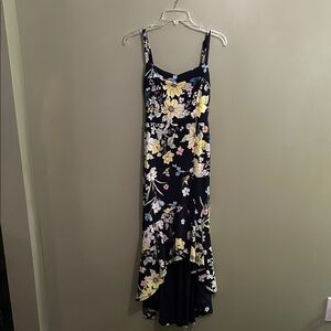 NWT RACHEL Rachel Roy Navy Floral High Low Dress